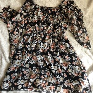Floral, off-the-shoulder dress